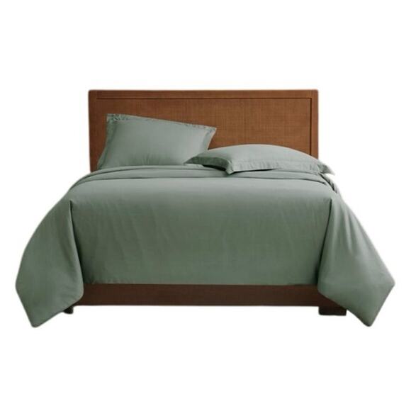 London Fog Green Twin Duvet Cover Set - Soft Microfiber - Picture 1 of 6